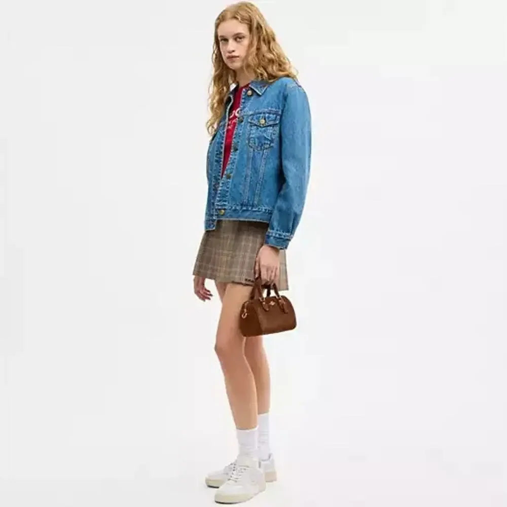 NEW‼️Coach Mini Rowan Crossbody Bag CEQ65 suede/Gold/Warm Brown